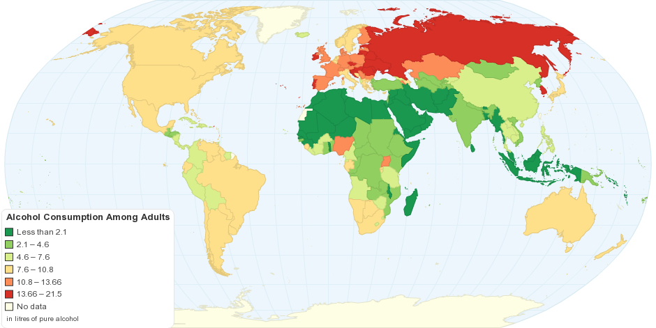 Current Worldwide Alcohol Consumption Among Adults