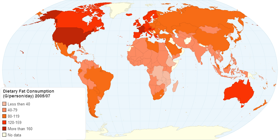 Dietary Fat Consumption Gpersonday 2005 07