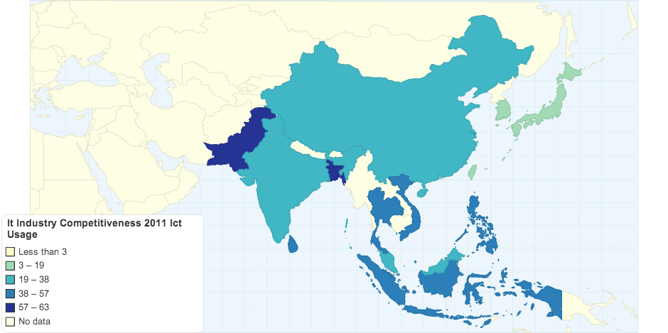 IT Industry Competitiveness 2011 and ICT Usage in Asia