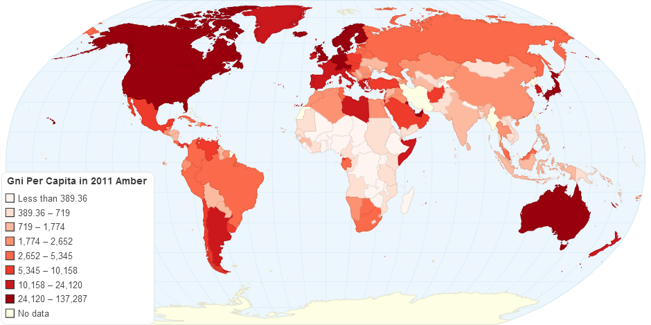 GNI Per Capita in 2011 Amber