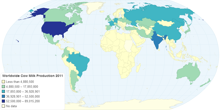 Worldwide Cow Milk Production 2011