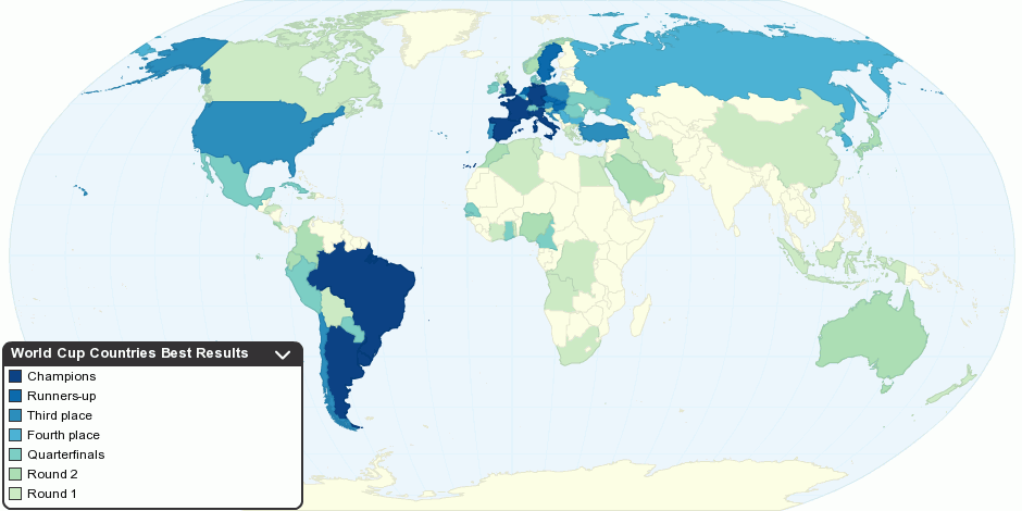 FIFA World Cup Countries Best Results, 1930 to Present