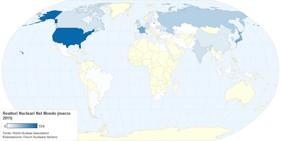Reattori Nucleari Nel Mondo (marzo 2011)