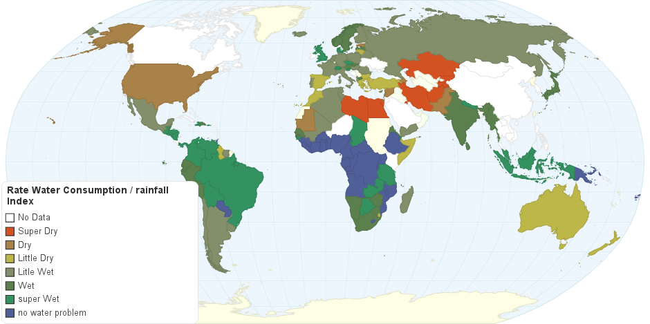 Rate Water Consumption  / rainfall Index