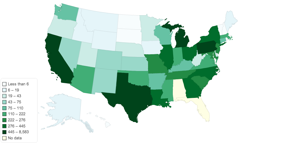 What States Had the Most Firearms Murders in 2011?