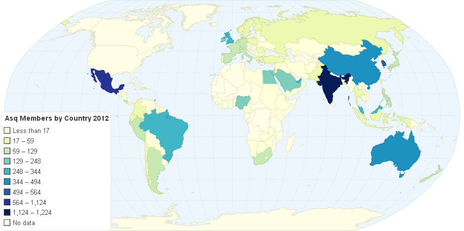 Asq Members by Country 2012