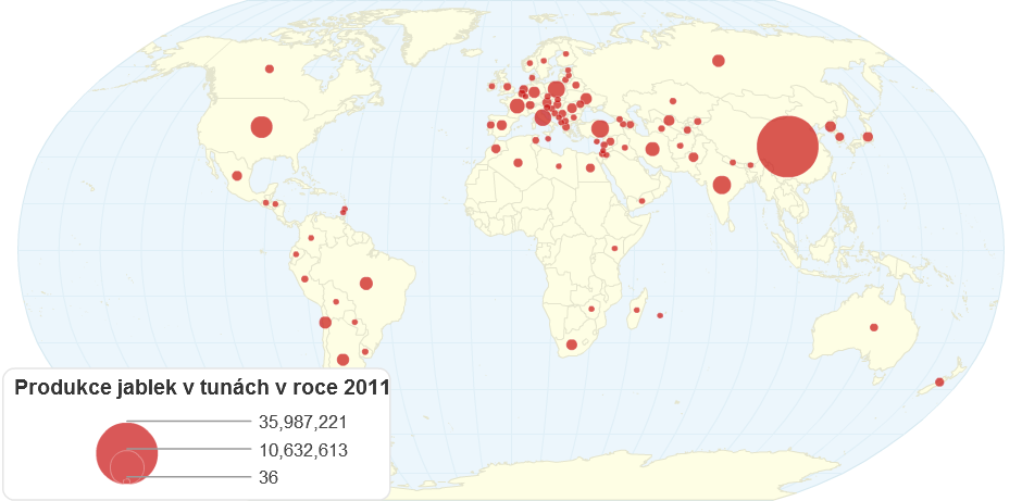 Produkce Jablek ve světě v roce 2011