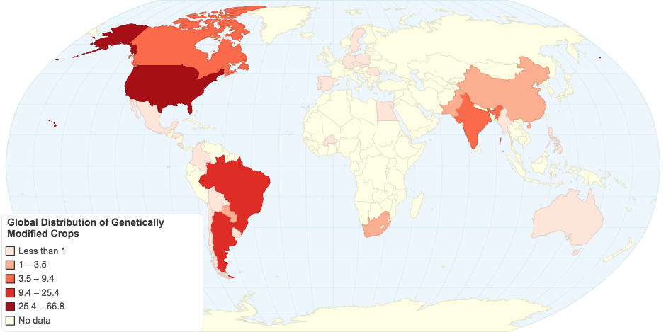 Global Distribution of Genetically Modified Crops