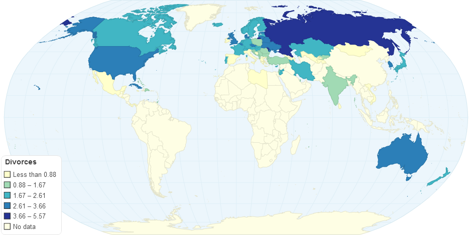 Divorce rates (global)