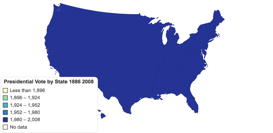 Presidential Vote by State 1886 2008