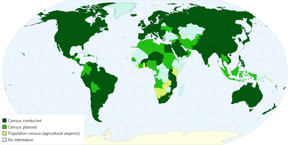 Countries conducting agricultural census during WCA 2010 round (2006-2015)