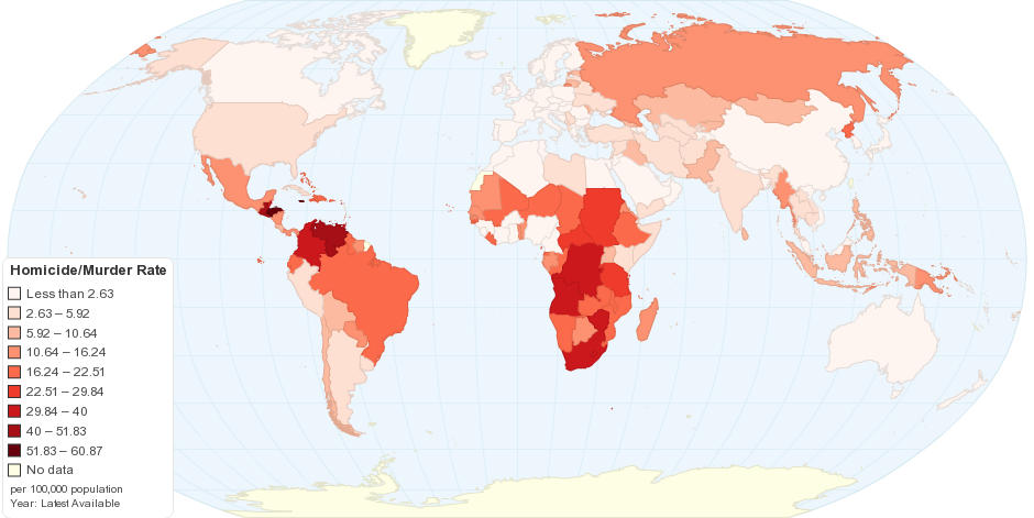 Current Worldwide Homicide/Murder Rate