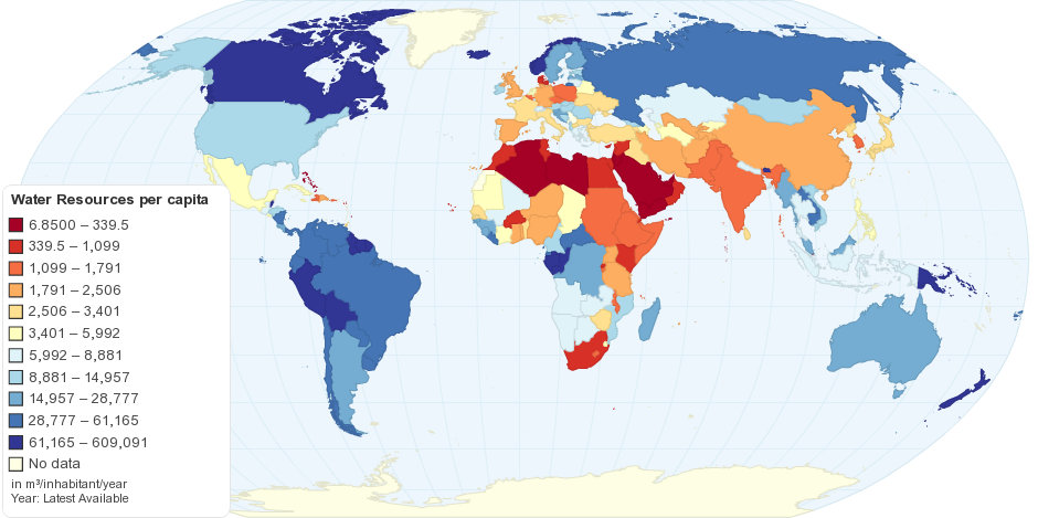 Total Renewable Water Resources per capita by Country