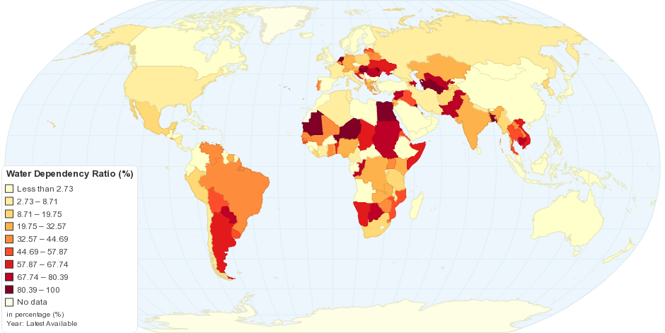Total Renewable Water Resources Dependency Ratio by Country