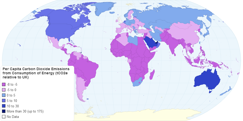 Per Capita Carbon Dioxide Emissions from Consumption of Energy