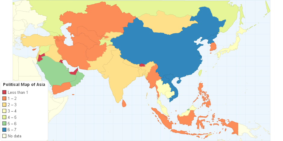 Political Map of Asia