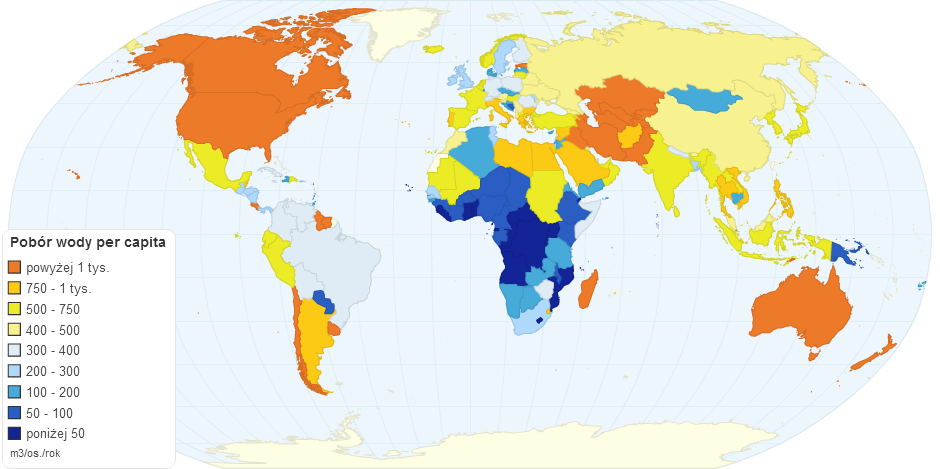 Światowy pobór wody per capita