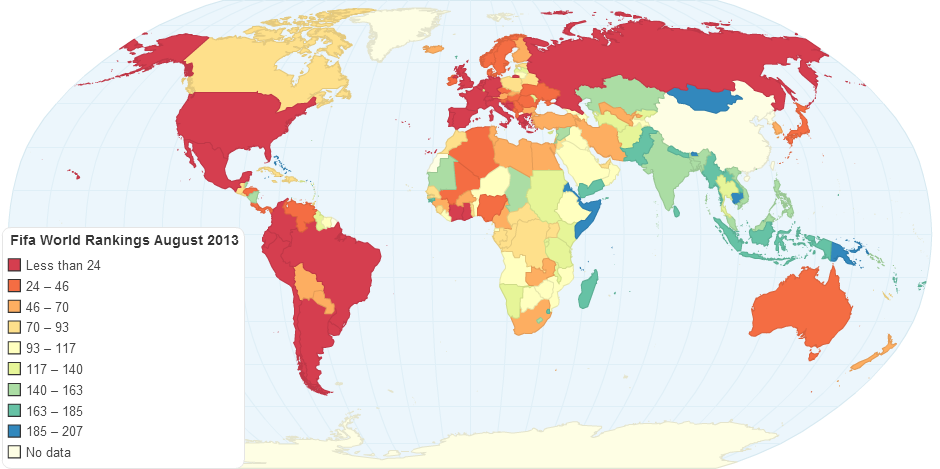 Fifa World Rankings August 2013