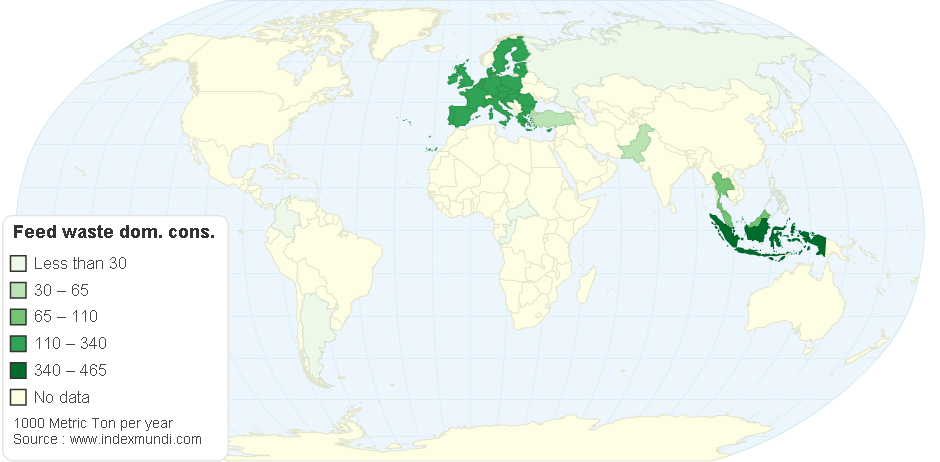 Feed Waste Domestic Consumption in the World 2013