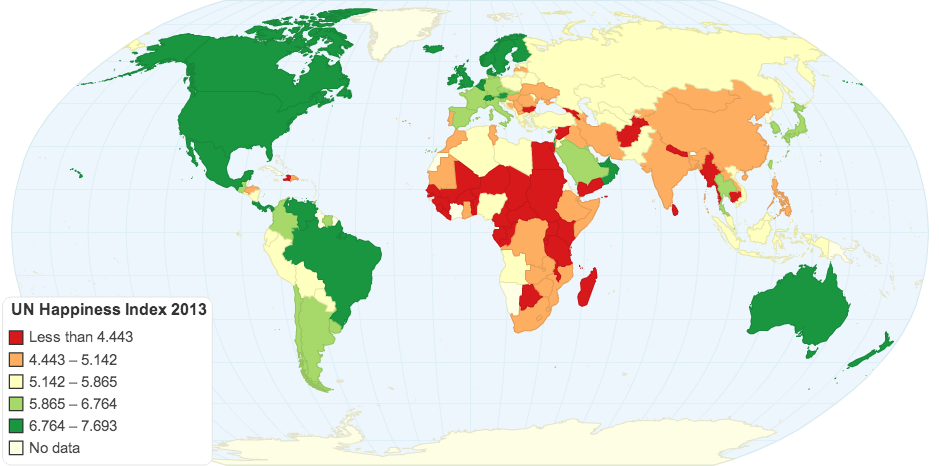 UN Happiness Index 2013