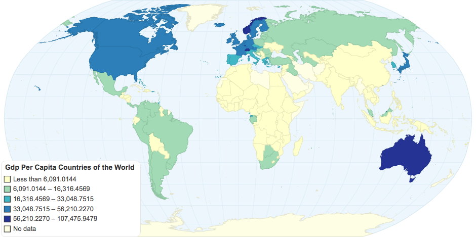 Gdp Per Capita Countries of the World