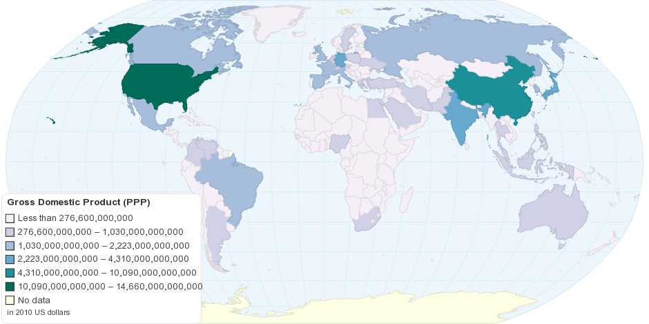 Current Worldwide Gross Domestic Product (Purchasing Power Parity)