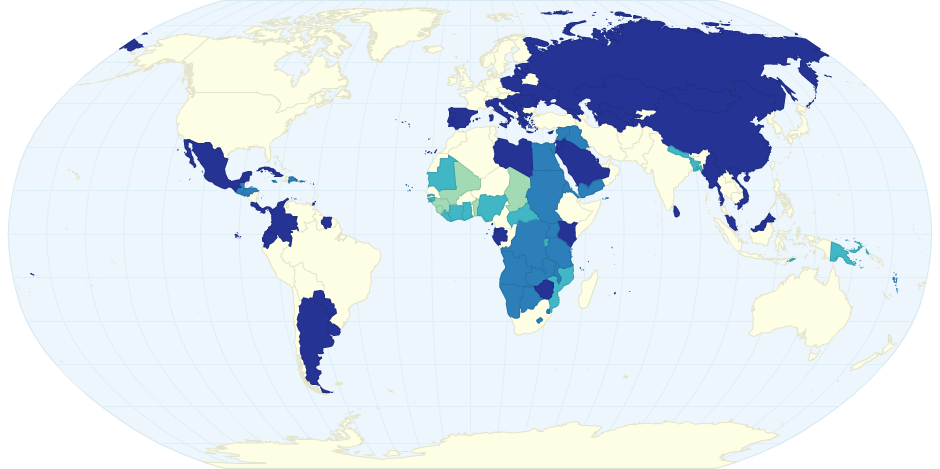 Map Showing the Adult Male Literacy Rates Around the World (2010)
