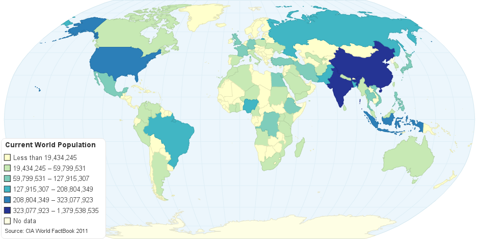 world population dot map