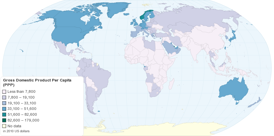 Current Worldwide Gross Domestic Product Per Capita (Purchasing Power Parity)