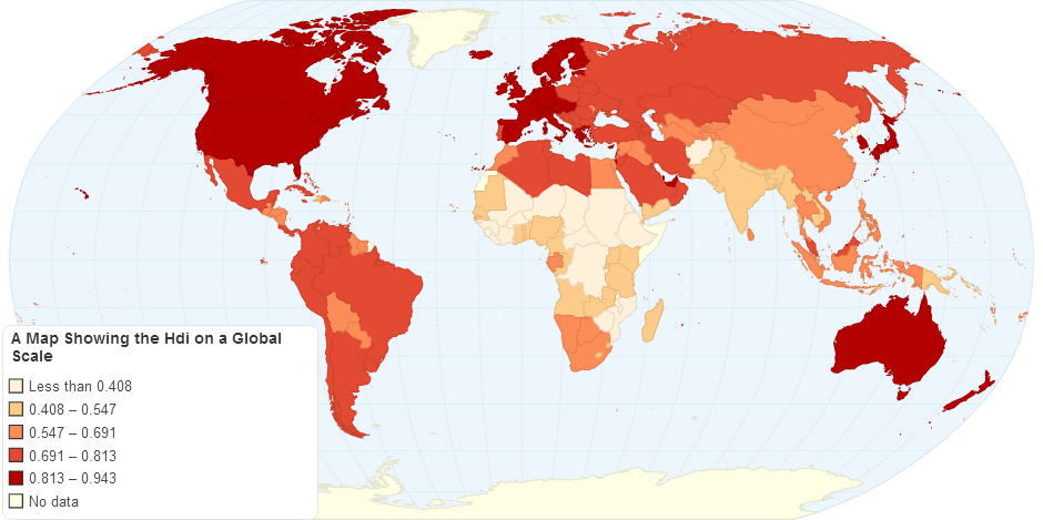 A Map Showing the Hdi on a Global Scale