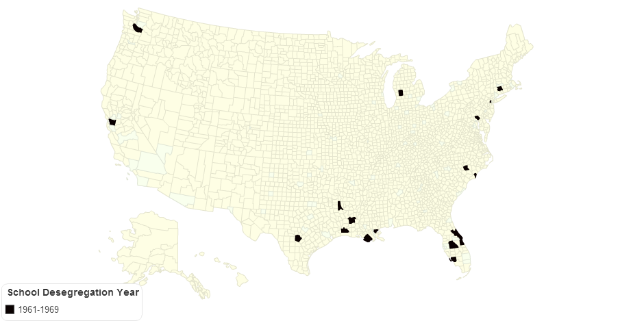 School Desegregation by County, 1961-1969