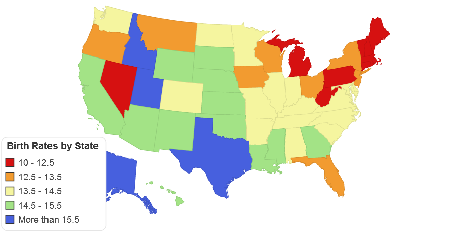 Birth Rates by State