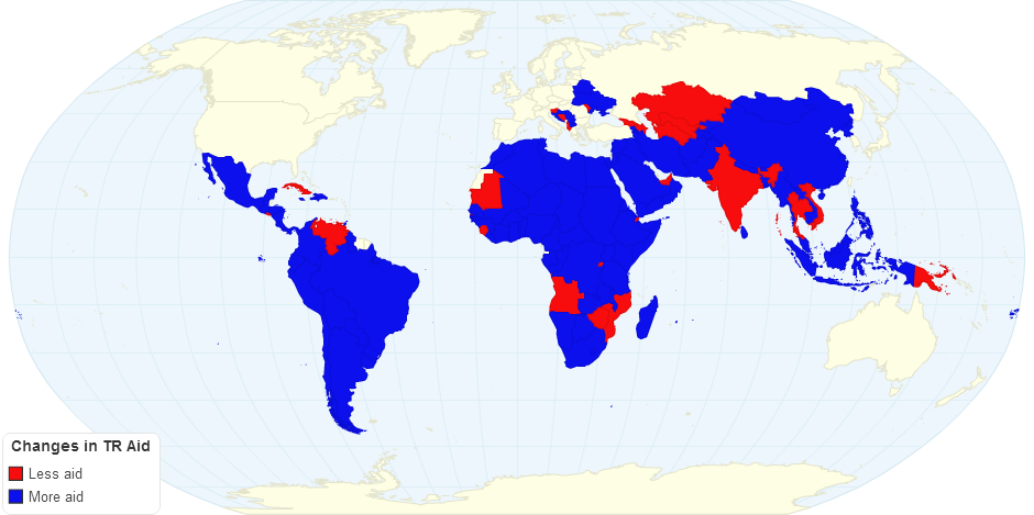 Changes in TR aid since 2003