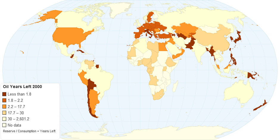 Oil Years Left 2000