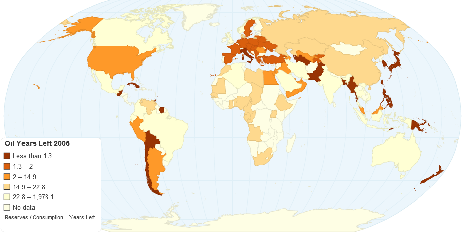 Oil Years Left 2005
