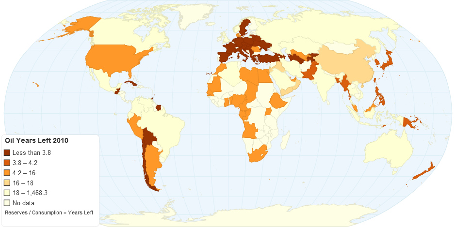 Oil Years Left 2010