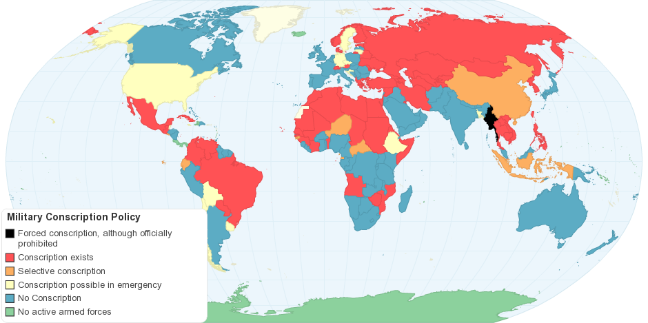 Military Conscription Policy by Country