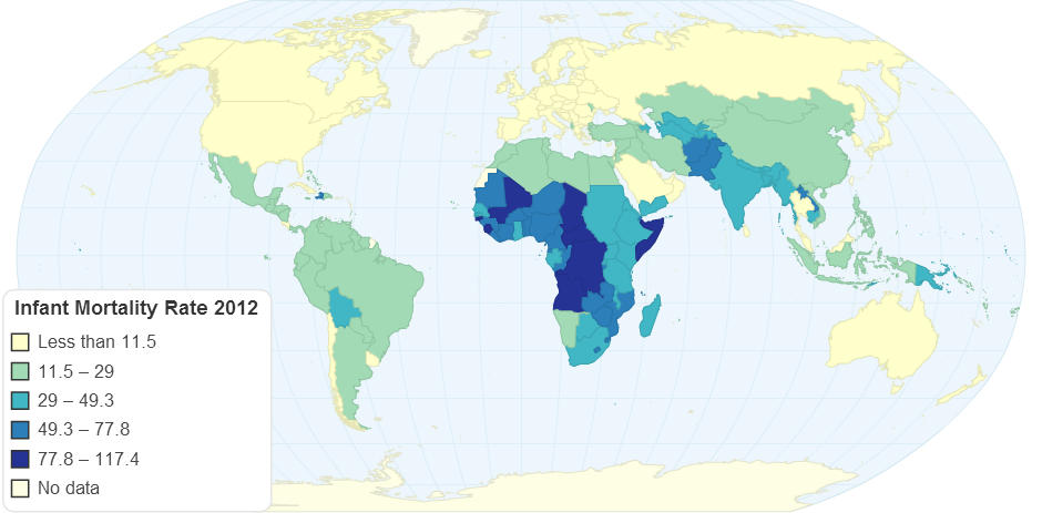 Infant Mortality Rate (per 1000) 2012