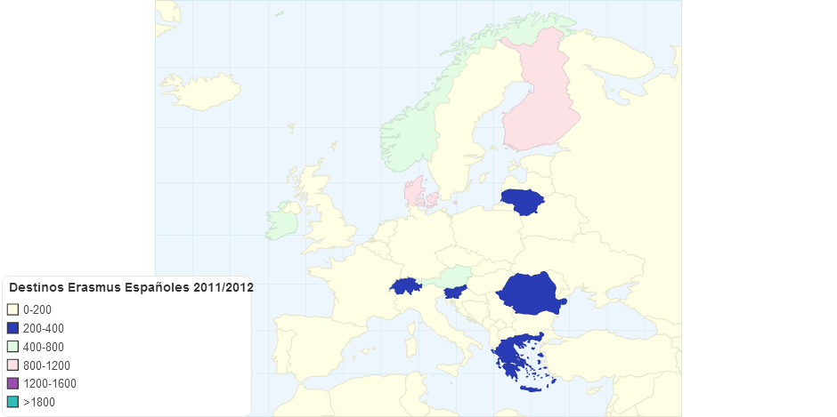 Destinos Erasmus Espaoles 20112012