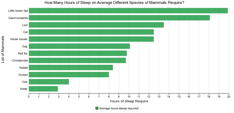 How Many Hours of Sleep on Average Different Species of Mammals Require?