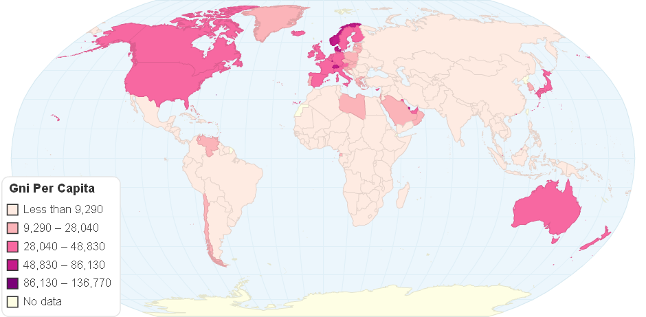 Gni Per Capita Atlas Method Current Us in 2009