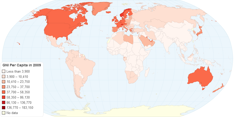 GNI Per Capita in 2009