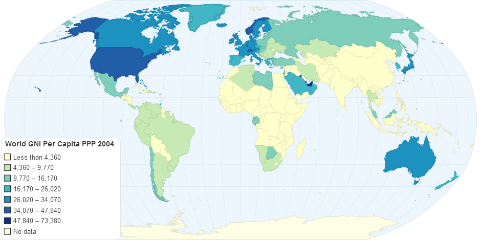 World GNI Per Capita PPP 2004