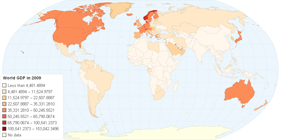 Gdp Per Capita in current USD for the Year 2009