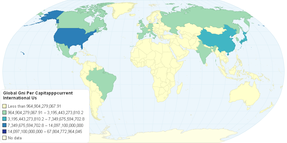 Global Gni Per Capitappp Current International Us For The Year