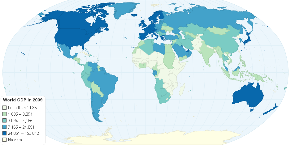 GDP Per Capita in Current USD for the Year 2009