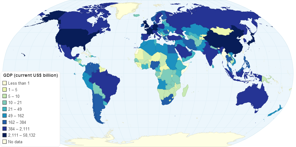 World GDP (current US$ billion) in Year 2009