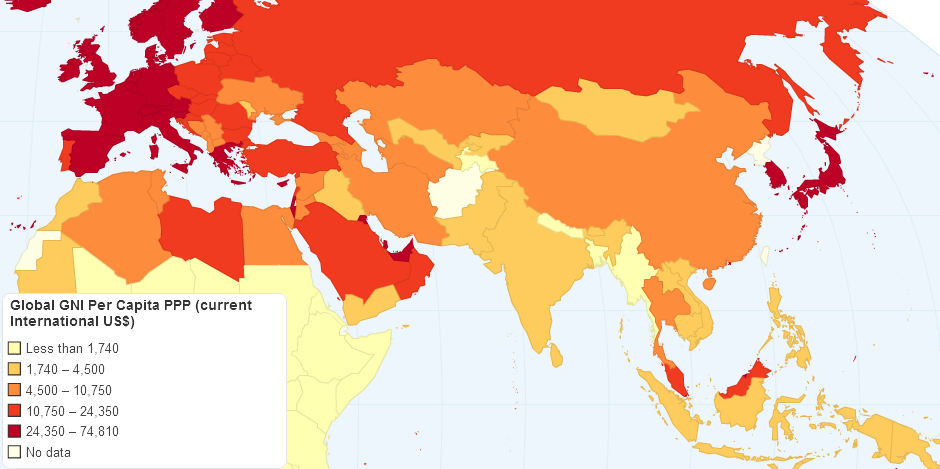 Global Gni Per Capita Pppcurrent International Us