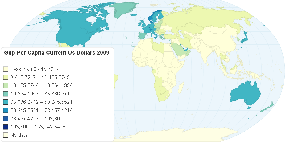 GDP Per Capita Current Us Dollars 2009