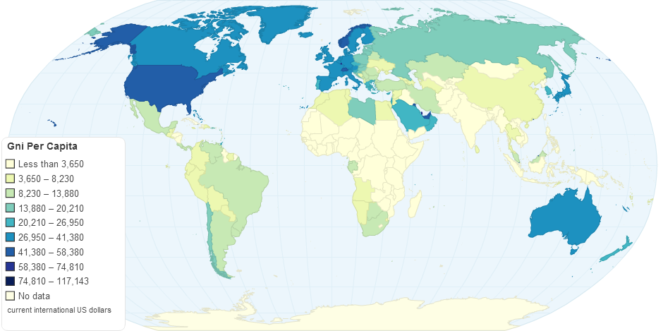 Gni Per Capita PPP for the year 2007